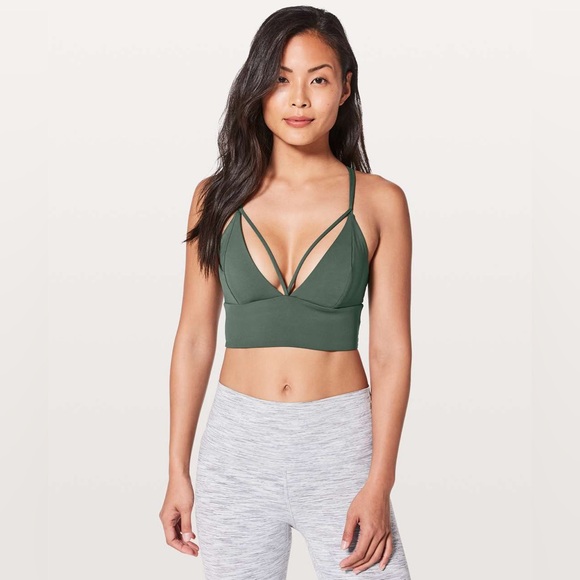 Lululemon Pushing Limits Bra Dark Forest